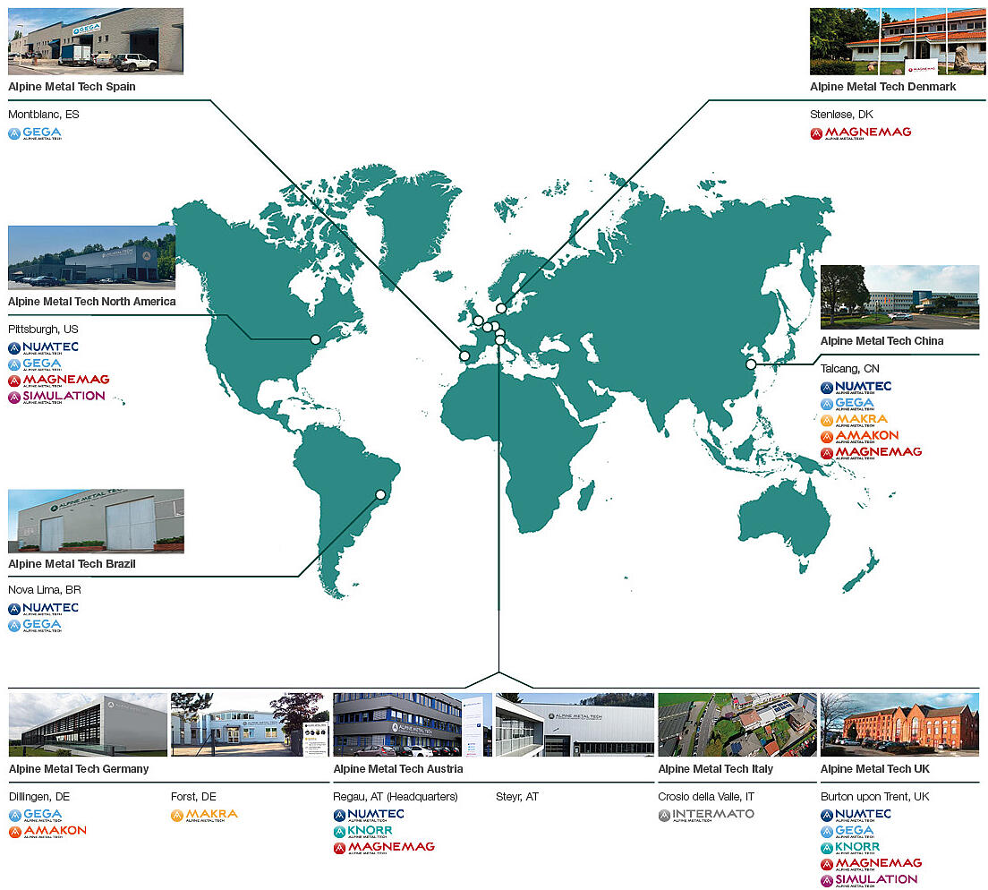 Alpine Metal Tech Standorte weltweit anzeigen Alpine Metal Tech Standorte weltweit